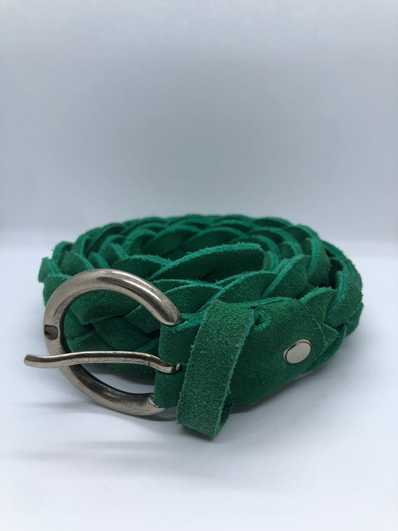 Cintura in pelle verde