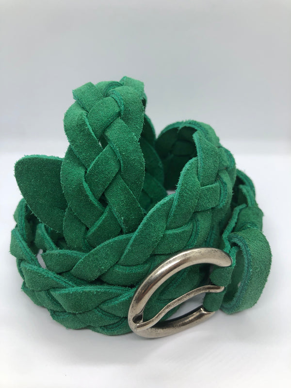 Cintura in pelle verde